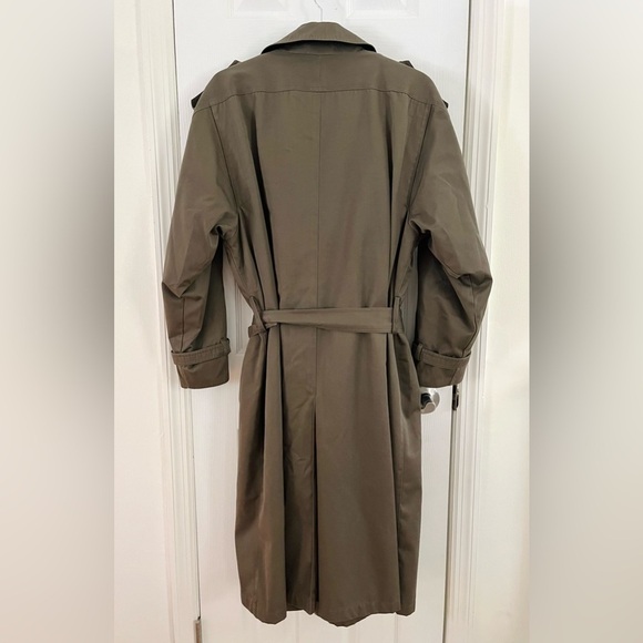 Towne by London Fog Size 40 Short Dark Olive Trenchcoat - Picture 7 of 10